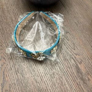 Elegant Blue and Gold-Tone Headband